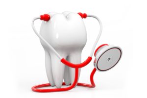 white tooth wearing stethoscope for dental emergency dentist Ardmore Pennsylvania